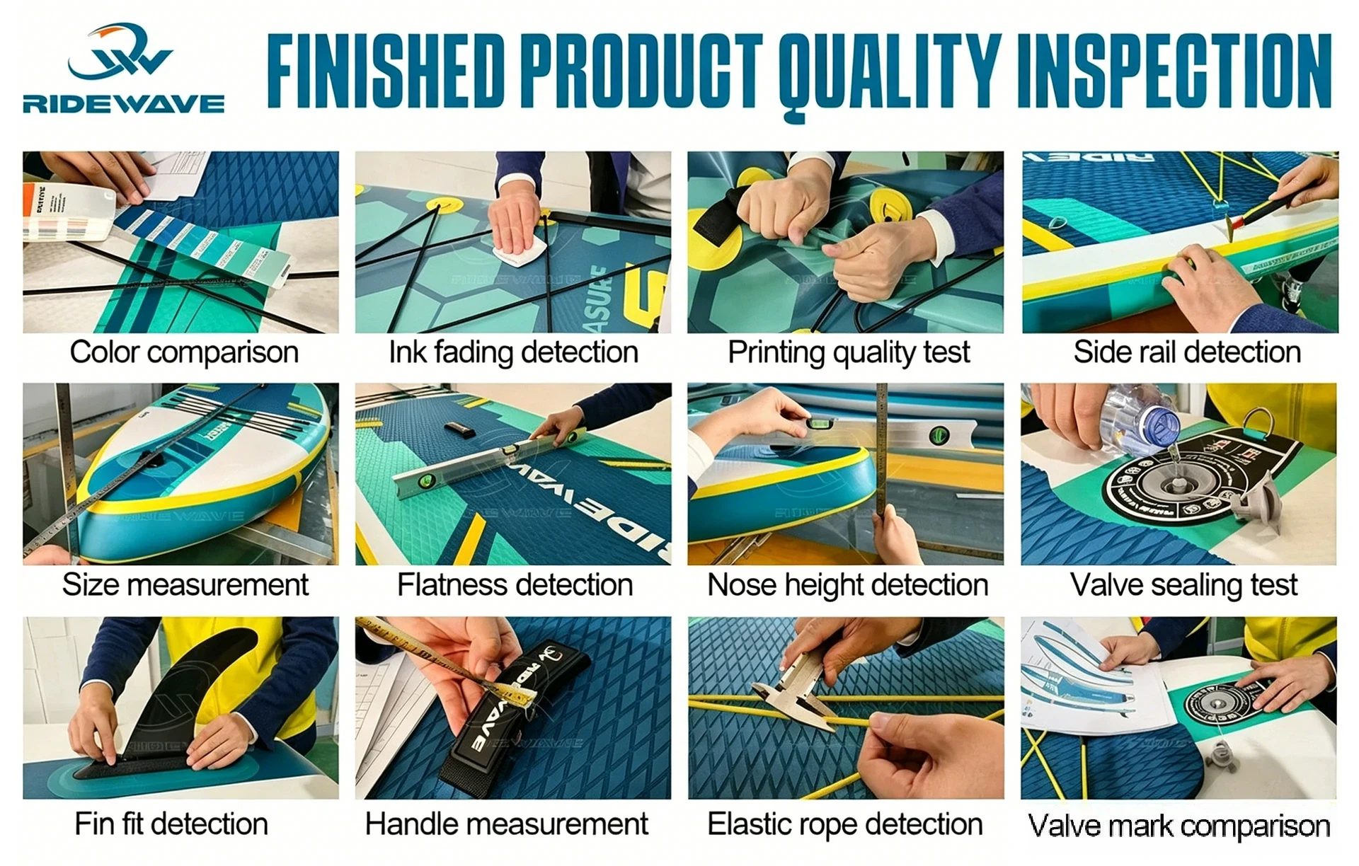 Dozens of premium inflatable fishing kayaks undergoing rigorous 48-hour pressure and leak inspection workflows Dozens of premium inflatable fishing kayaks undergoing rigorous 48-hour pressure and leak inspection workflows