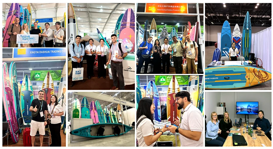 RIDEWAVE international outdoor expo display inflatable SUP board wholesale cooperation RIDEWAVE international outdoor expo display inflatable SUP board wholesale cooperation