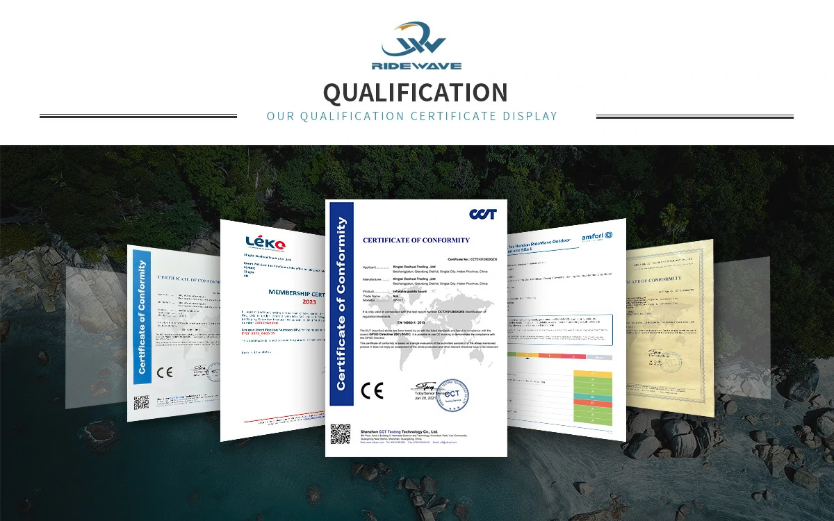 Ridewave inflatable SUP CE ASTM REACH certified for New Zealand retail sale Ridewave inflatable SUP CE ASTM REACH certified for New Zealand retail sale