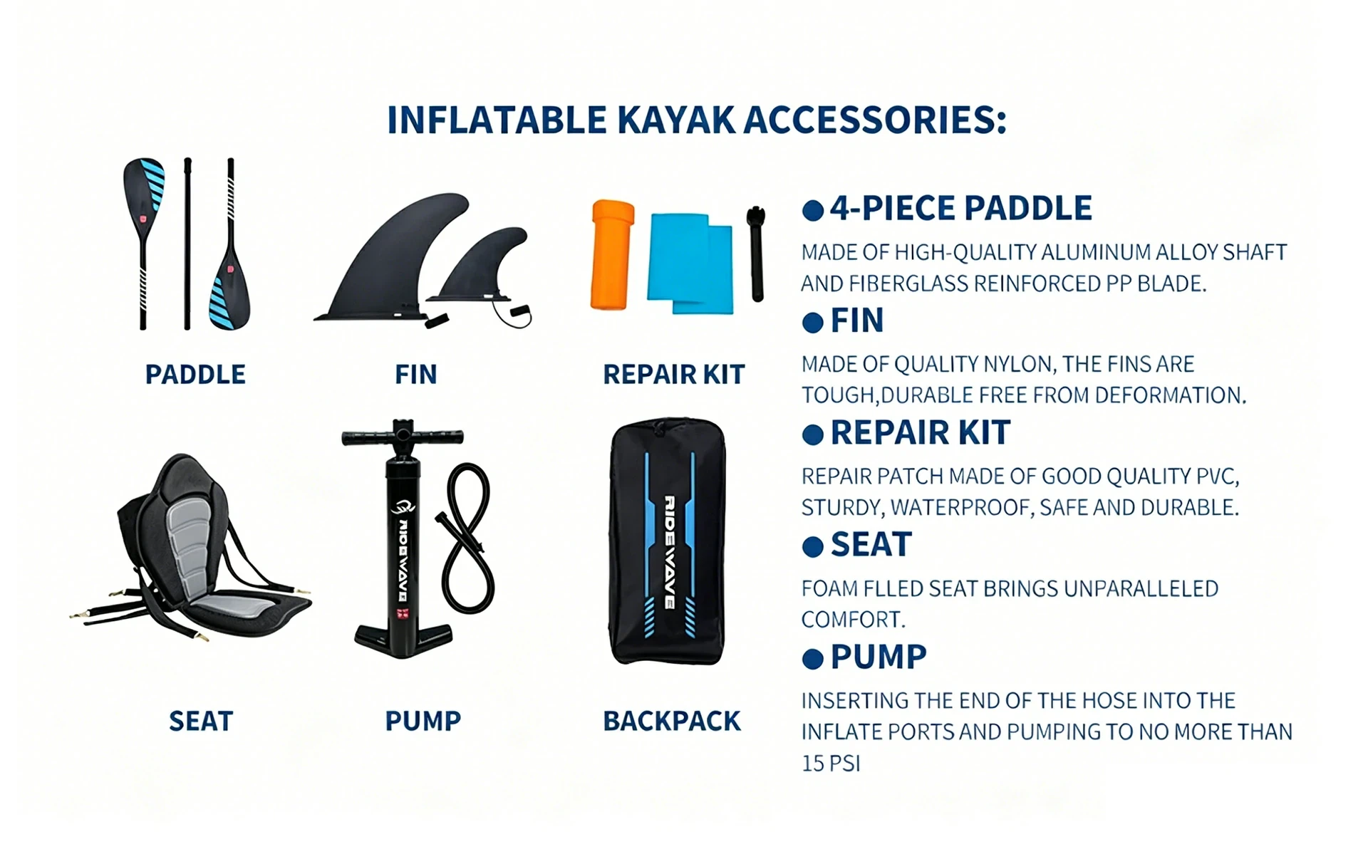 Inflatable Kayak Accessories Inflatable Kayak Accessories