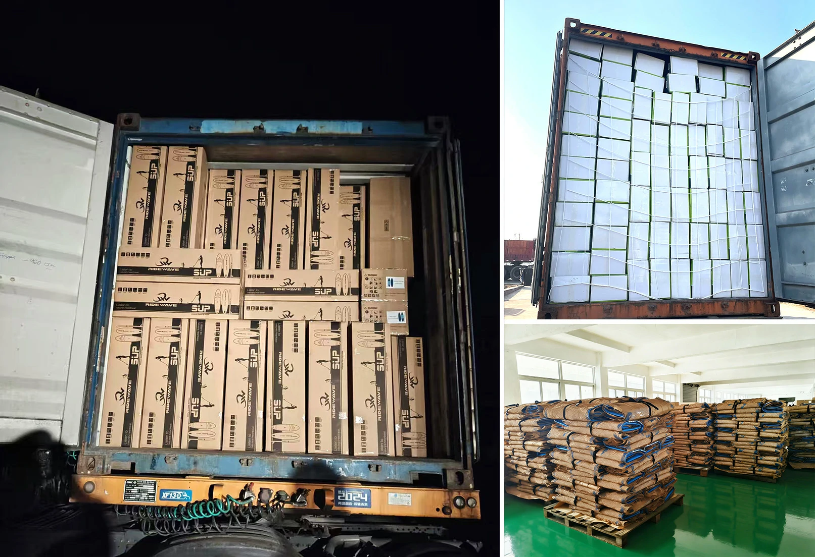 Containers being unloaded at European port for SUP wholesale distribution Containers being unloaded at European port for SUP wholesale distribution